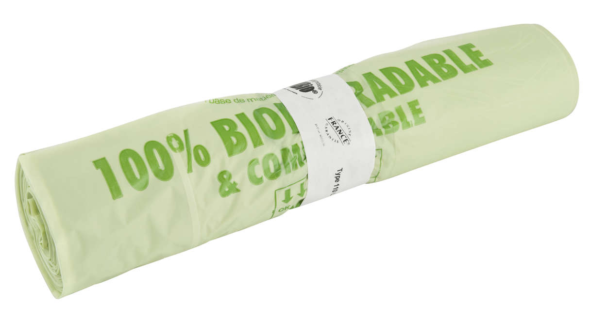 Asking Lot de 90 sacs poubelle 100 % biodégradables Blanc 