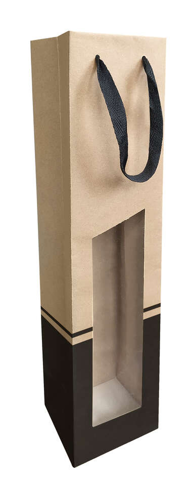 Anawakia Lot de 10 sacs en papier kraft pour bouteilles de vin ou de champagne 11 x 9 x 35 cm