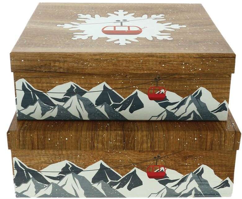 20 Pailles carton Décor montagne rouge