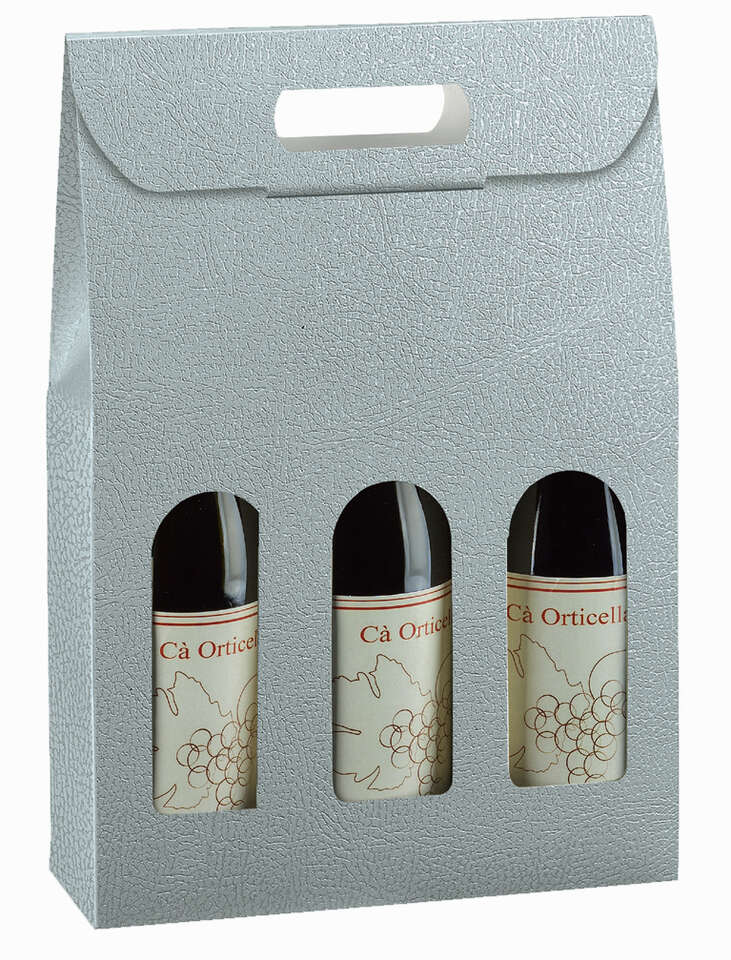 12 Vin Cadeau Emballage CLAIR PVC Box 3.5x3.5x12.5 carte or fond or côté lignes 