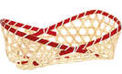 Corbeille bambou - liseré rouge : Corbeilles & paniers