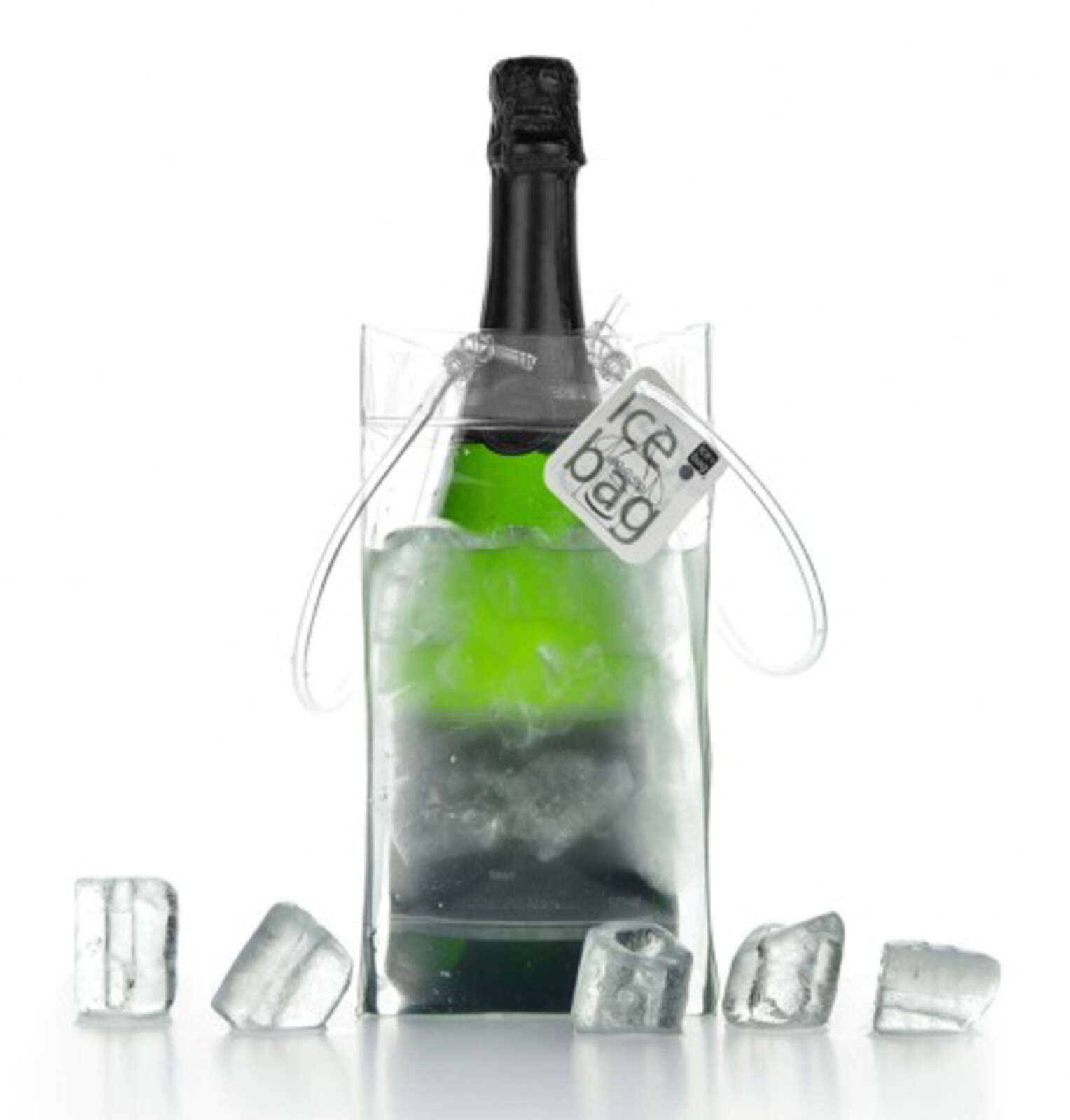 Seau à Glace Ice Bag – Jaune Transparent, PVC, Avec Poignée, Moderne (22 Cm)