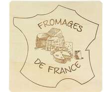 Plateau bois bosco carré "Fromages de France" : Bouteilles