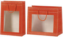 Sacs papier orange fenêtre PVC  : Nouveautés