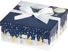 Boite cadeaux carré bleu/blanc  "bonnes fêtes "  : Spécial fêtes