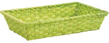 Manne en bambou teinté vert anis 33 x 20 x 7 cm : Corbeilles & paniers