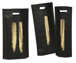 Image produit Sac intissé BOUTEILLES noir/or