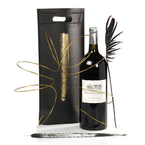 Image du produit Sac intissé BOUTEILLES noir/or