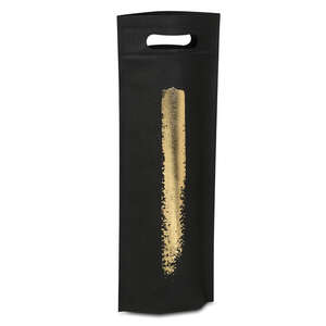 Image du produit Sac intissé BOUTEILLES noir/or