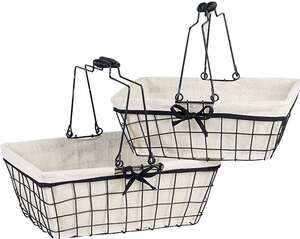 Image du produit Panier métal noir/tissu