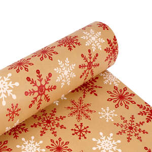 Image du produit Rouleau Papier cadeau  kraft brun Flocons