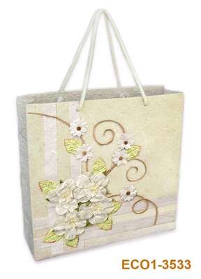 Image produit Sac papier "Fleurs blanches"