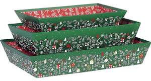 Image du produit Corbeille carton rectangle décor Bonnes fêtes