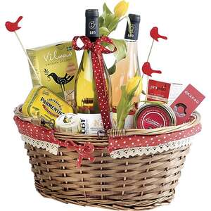 Image du produit Panier osier + tissu