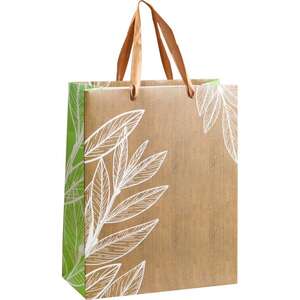 Image du produit Sac carton kraft déco feuille naturel