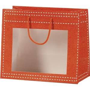 Image du produit Sacs papier orange fenêtre PVC