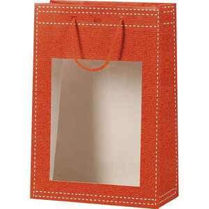 Image du produit Sacs papier orange fenêtre PVC