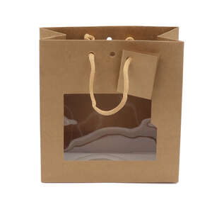 Image du produit Sac kraft poignées cordeliére Fenêtre 