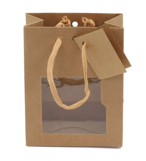 Image du produit Sac kraft poignées cordeliére Fenêtre 
