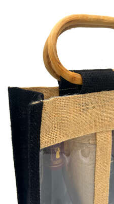 Image du produit Sac jute 2 bouteilles 75cl avec fenêtre