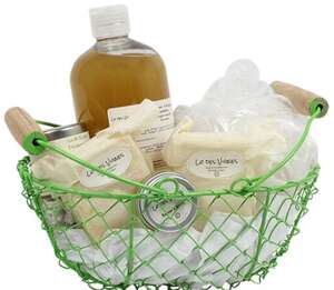 Image du produit Panier Ovale Vert Avec anses rabattables 