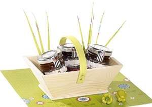 Image du produit Panier bois rectangle nature coloris vert