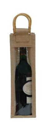 Image du produit Sac jute 1 bouteille avec fenêtre