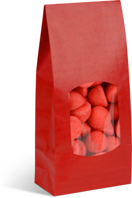 Image du produit Sacs fond sos avec fenêtre kraft vergé rouge