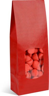 Image du produit Sacs fond sos avec fenêtre kraft vergé rouge