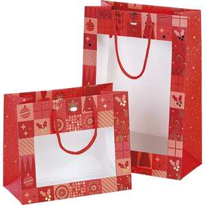 Image du produit Sac Papier à fenêtre Collection  Mosaïque Festive 