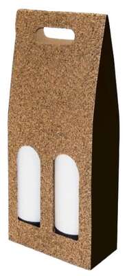 Image du produit Coffret Carton Bouteilles Liège avec fenetre 2 et 3 bouteilles