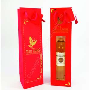 Image du produit Sac bouteille sans fenetre Rouge  (personnalisation possible)