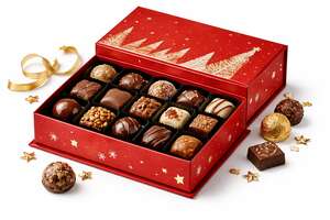Image du produit Coffret carton carré chocolats croisillon amovible