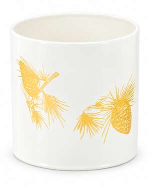 Image produit Pot Métallique Blanc " Pomme de Pin"