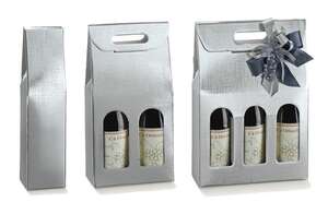Image du produit Coffret carton argent 1,2,3 bouteilles 0.75l