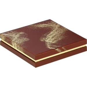 Image du produit Coffret carton carré chocolats 3,4,6 Rangées POUDRE D'OR marron