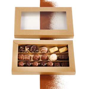 Image produit Coffret carton rectangle chocolats 3,4,5 Rangées Kraft