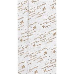 Image produit Papier de soie coloris blanc/or décor BONNES FÊTES- Liasse de 240 feuilles