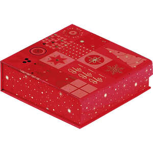 Image du produit Coffret carton carré chocolat 3 rangées « Mosaïque Festive »