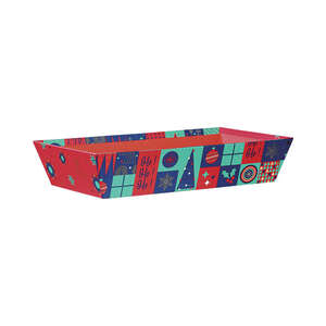 Image du produit Corbeille carton rectangle MOSAIQUE FESTIVE