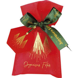 Image du produit Sac Polypropylène Intissé Rouge/OR Noel