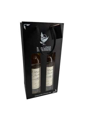 Image du produit Sac fenêtre NOIR MAT pour 1, 2 et 3 bouteilles (Personnalisation possible)