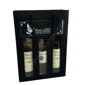 Image du produit Sac fenêtre NOIR MAT pour 1, 2 et 3 bouteilles (Personnalisation possible)