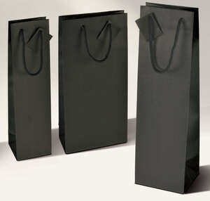Image du produit Sac kraft NOIR MAT pour 1 et 2 bouteilles (personnalisation possible)