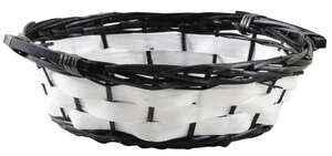 Image du produit Corbeille ronde en osier fendu et bois