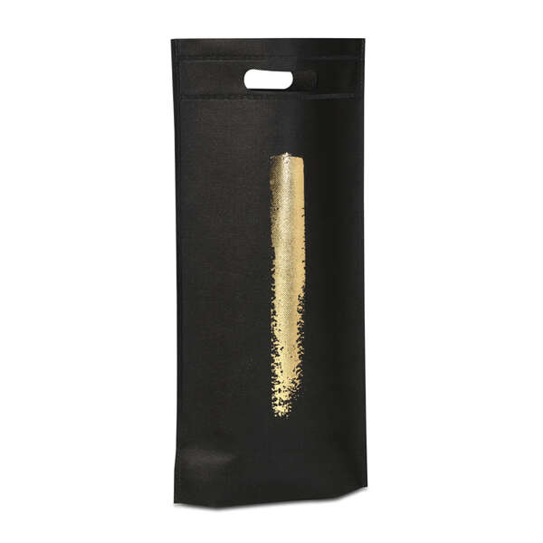 Image du produit Sac intissé BOUTEILLES noir/or