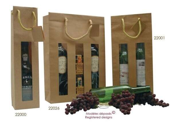 Image du produit Les sacs fenêtres pour 1, 2 et 3 bouteilles (Personnalisation possible)