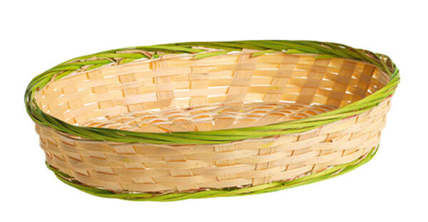 Image du produit Corbeille bambou - liseré vert