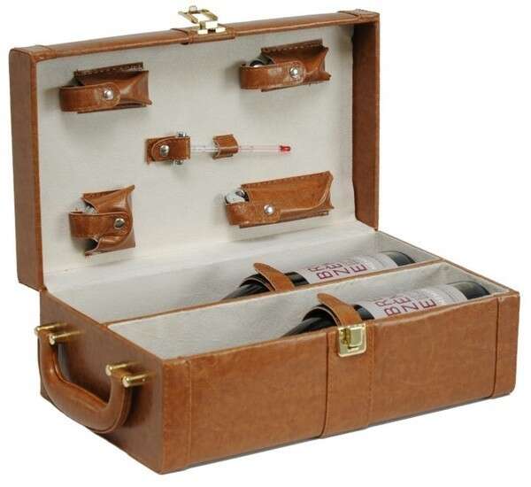Image du produit Coffret cuir 2 bouteilles Synthétique 