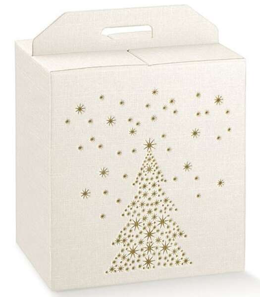 Image du produit Boite cadeaux décor sapin or 